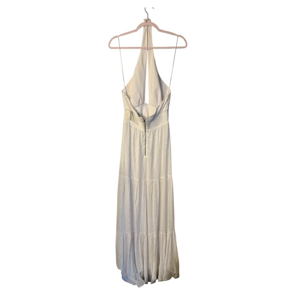 Alice + Olivia White Eyelet Halter Maxi Dress - Picture 2 of 7